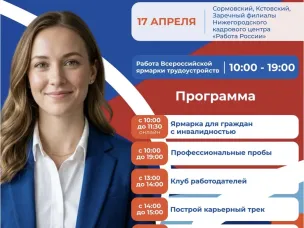 Региональный этап Всероссийской ярмарки трудоустройства пройдет в нижегородских муниципалитетах 17 апреля